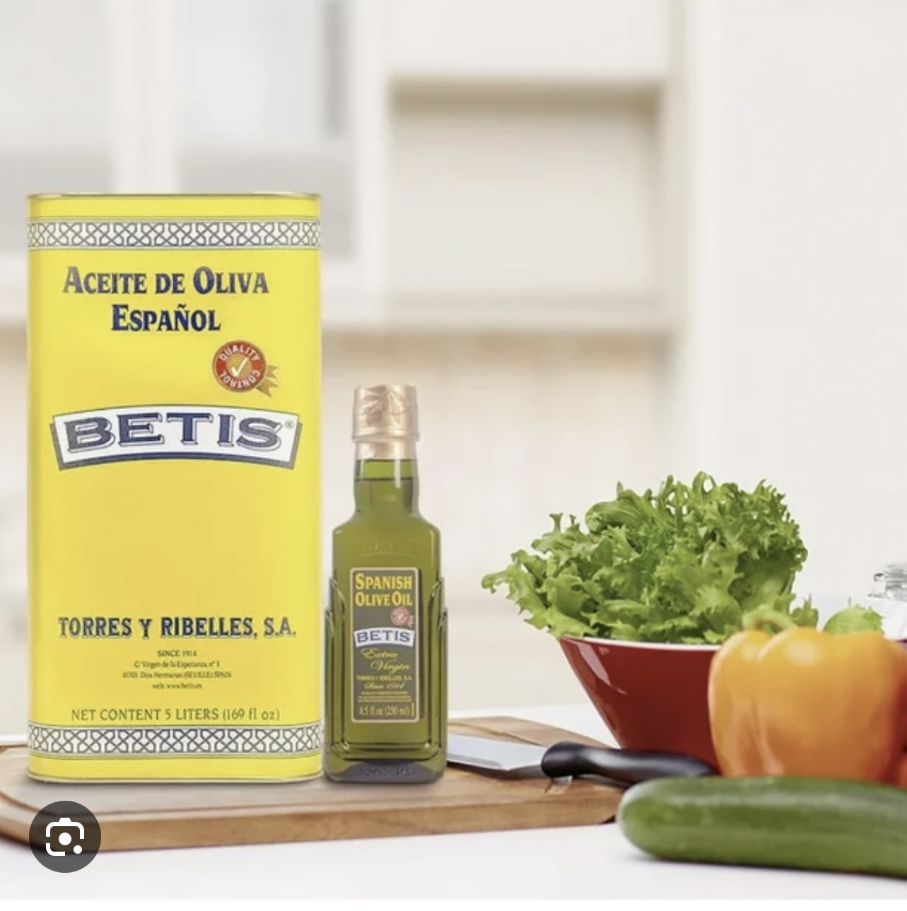 Betis Torres Y Ribelles 100% Pure Spanish Olive Oil Tin Can 24oz Gluten Free