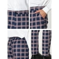 thumbnail image 6 of INSPIRE CHIC Men's Business Plaid Pants Casual Slim Fit Checked Dress Trousers 30 Navy, 6 of 7