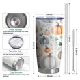 thumbnail image 6 of 20oz Tumblers Fall Pumpkins and Leaves Pattern Stainless Steel Vacuum Insulated Double Wall Travel Tumbler Cups Mug with Lid and Straw,Cleaning Brush for Cold & Hot Drinks, 6 of 7