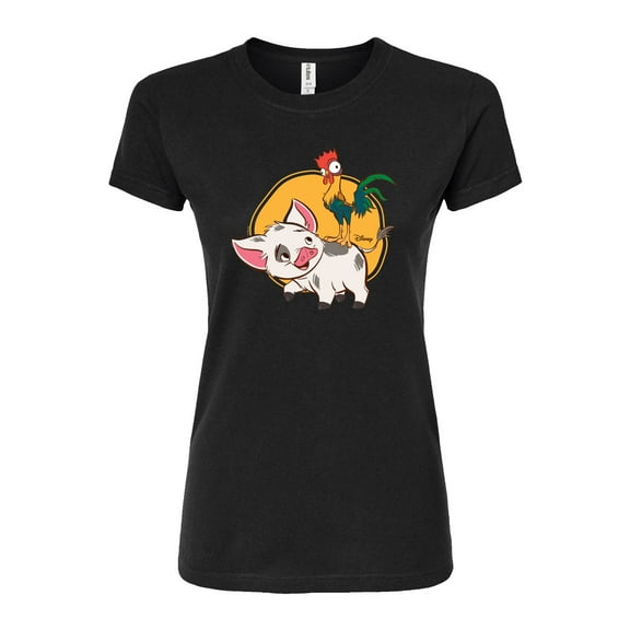 Disney - Pua And Hei Ehi - Juniors Fitted Graphic T-Shirt