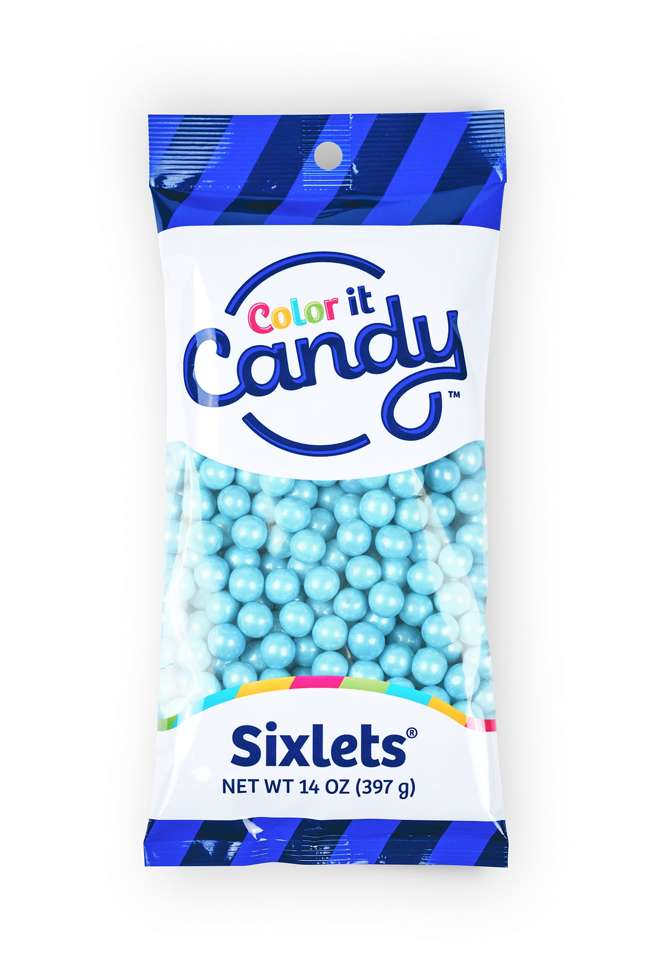 Color It Candy Shimmer Powder Blue Decorative Candy Buffet Sixlets, 14 oz
