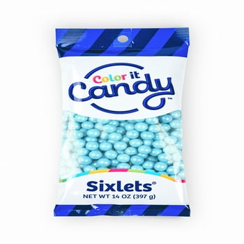 Color It Candy Shimmer Powder Blue Decorative Candy Buffet Sixlets, 14 oz