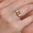 thumbnail image 4 of Gem Stone King 10K White Gold Orange Red Madeira Citrine, White Lab Grown Diamond Engagement Ring for Women | 1.94 Cttw | Oval 8X6MM | Gemstone November Birthstone | Size 8, 4 of 5