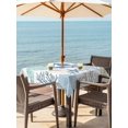 thumbnail image 3 of Outdoor Tablecloth with Umbrella Hole for Patio/Picnic/Party/Camping, Coastal Seahorse Waterproof Table Cloth Square Cover Washable, Nautical Beach Ocean Shells Starfish (54"x 54"), 3 of 9