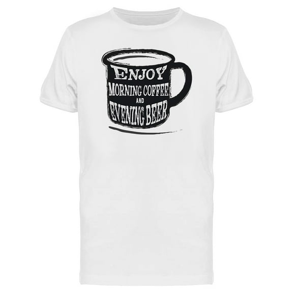 Morning Coffee Evening Beer T-Shirt Men -Image by Shutterstock, Male 3X-Large