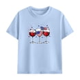 thumbnail image 4 of Kids 4th of July Outfit Light Blue 2 Piece Set Unisex 100% Cotton T-Shirt and Shorts Summer Clothes for Boys Girls 3-12 Years,Size 9 T, 4 of 9