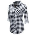thumbnail image 2 of JJ Perfection Womens Long Sleeve Collared Button Down Plaid Flannel Shirt, 2 of 3