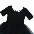 thumbnail image 5 of vastwit Kids Girls Short Sleeve Ballet Dance Tutu Dress CrissCross Strap Gymnastic Leotard Dress Black M, 5 of 7