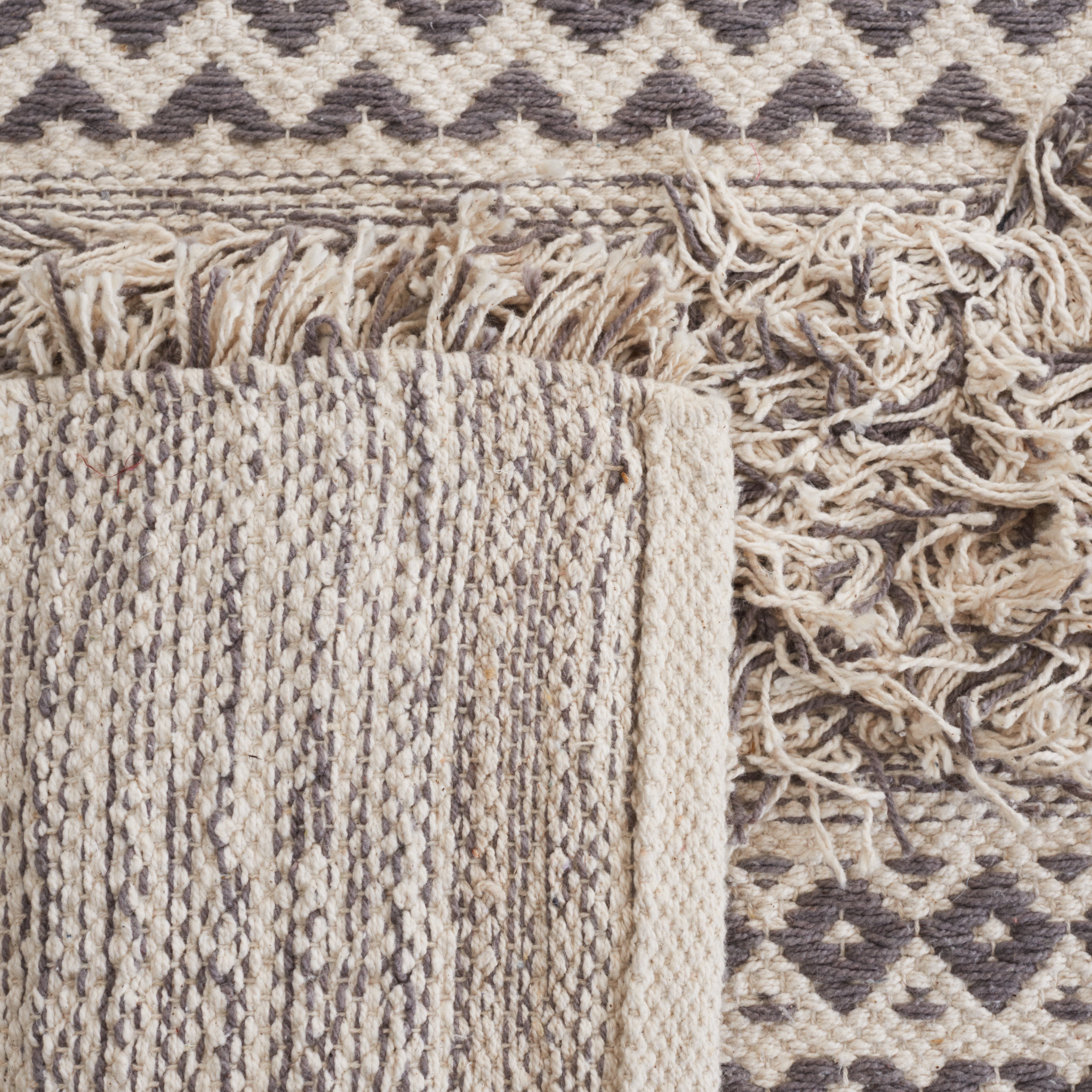 SAFAVIEH Natura Oralee Geometric Cotton Area Rug, Grey/Ivory, 8' x 10'