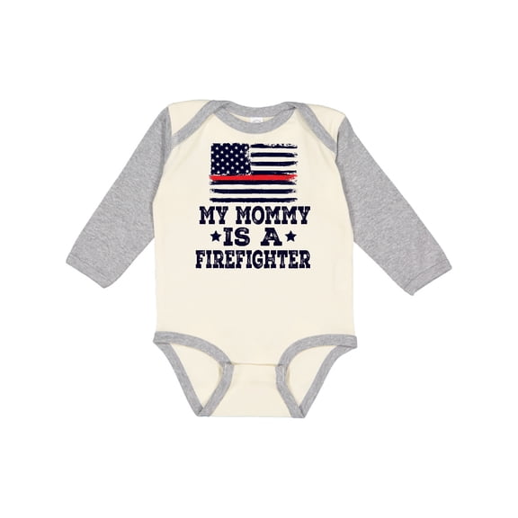Inktastic Mommy is a Firefighter Boys or Girls Long Sleeve Baby Bodysuit