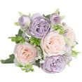 thumbnail image 2 of A Bouquet of 5 Simulated Roses Artificial Flower 5 Small Rose Korean Style Bundle Persian Peony Artificial Flower Home Wedding Rose Bouquet Decoration(, 2 of 9