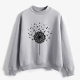 thumbnail image 4 of CEHVOM Mode Femme Décontractée Imprimé Col Rond Ample Manches Longues Hauts Courts Blouse Chandails en Molleton Sans Capuche Liquidation, 4 of 5