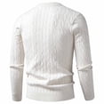 thumbnail image 6 of Men's Cable Knit Sweater Crew Neck Long Sleeve Pullover Top Solid Color Warm Casual Daily Wear Fall Winter, 6 of 7