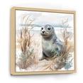 thumbnail image 2 of Designart "Seaside Wildlife Winter Charm" Coastal Animal Floater Framed Wall Decor, 2 of 5