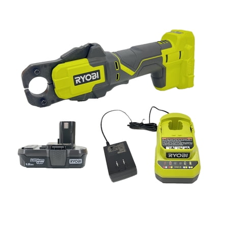 RYOBI ONE 18V Lithium-Ion Cordless PEX Tubing Clamp Tool Kit with Battery and Charger