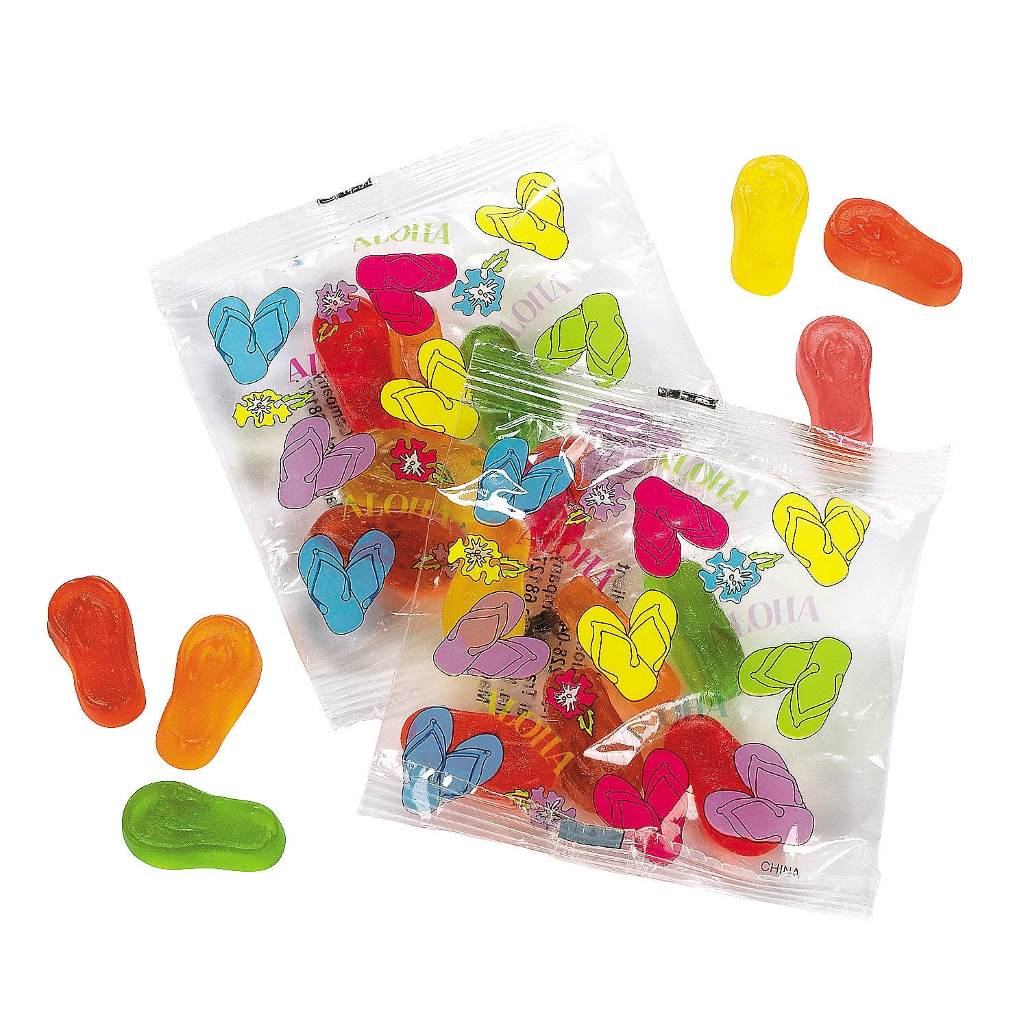 Gummy Beach Sandal Treat Packets Edibles 20 Pieces