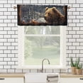 thumbnail image 3 of Winter Bear Curtain Valances for Kitchen Windows Rutsic Cabin Farmhouse Nature Scenery Rod Pocket Valances for Bedroom Living Room Dining Room 54 by 18 in, 1 Panel, 3 of 6