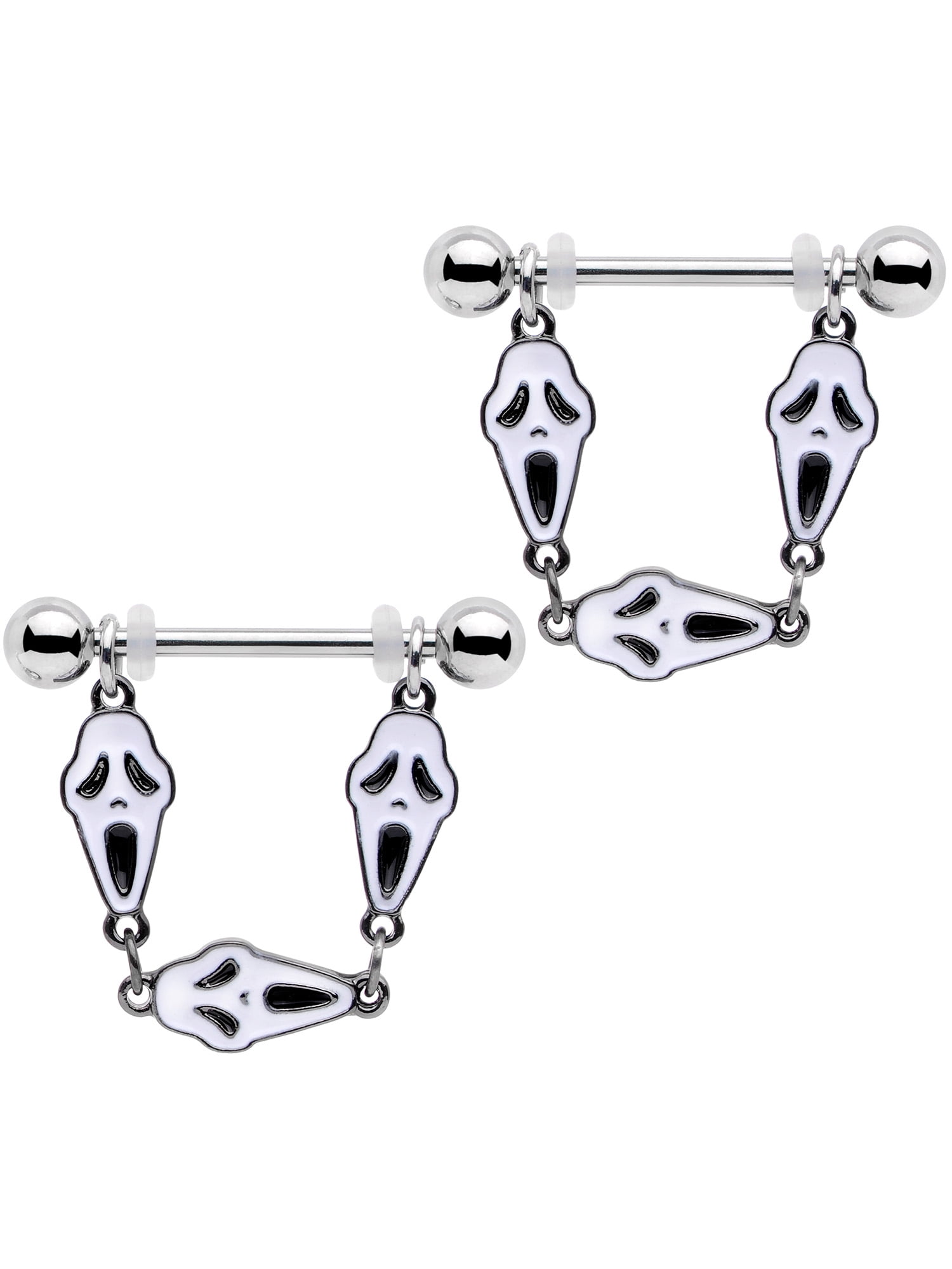 Body Candy 14G Womens Nipplerings Piercing 316L Steel 2Pc Screaming