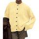 thumbnail image 1 of Cárdigan Abierto para Mujer, con Botones, Larga, Cuello Redondo, Estilo Casual y Holgado, Ideal para Otoño. Amarillo L, 1 of 9