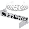 thumbnail image 1 of Women Glittering Rhinestone Letter Print Sash Tiara Set Birthday Party Supplies, 1 of 5