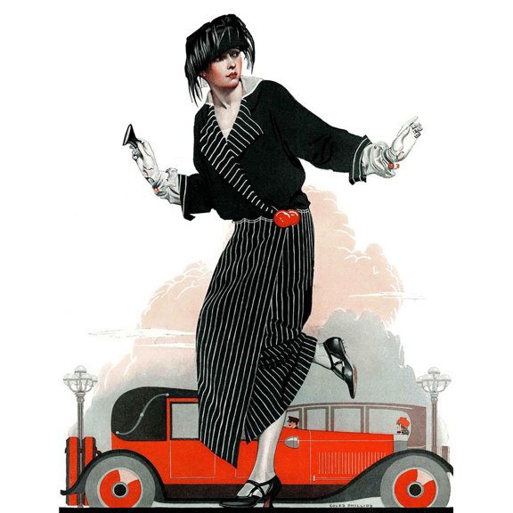Marmont Hill "Flapper and Roadster" by Coles Phillips Painting Print on Canvas