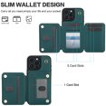 thumbnail image 6 of Allytechgroup Case for iPhone 16 Pro Max with Credit Card Slot, Built-in Shoulder Strap Stand PU Leather Wallet RFID Blocking Phone Case Shockproof Protective for iPhone 16 Pro Max, Green, 6 of 8