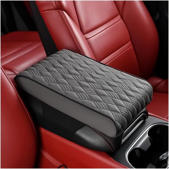 Yazoeia Car Center Console Cover, Leather Waterproof Auto Arm Rest Box Cover, Memory Foam Armrest Cushion Protection Pad, Hand Rest Pillow with Height Increase, Universal Car Accessory CJC912-116055