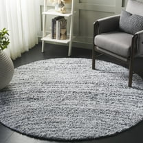 Safavieh Glory Maksim Abstract Shag Area Rug, Ivory/Gray, 6' x 6' Round
