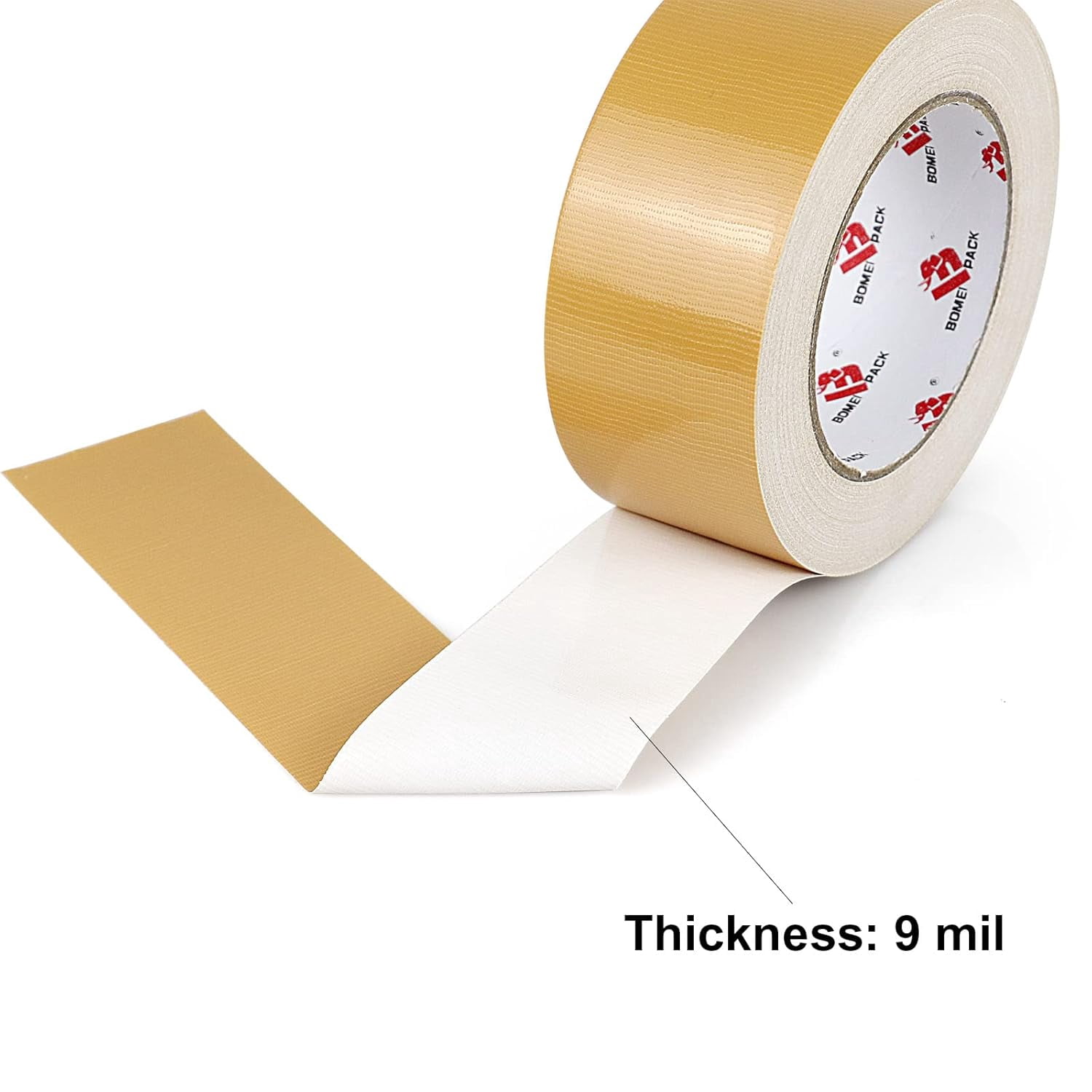 Tan Beige Duct Tape Heavy Duty,9 Mil Thickness,2 Inches x 30 Yards,Flexible,No Residue,Waterproof and Tear by Hand,Multi-Use Tan Duct Tape for Indoor & Outdoor Repairs