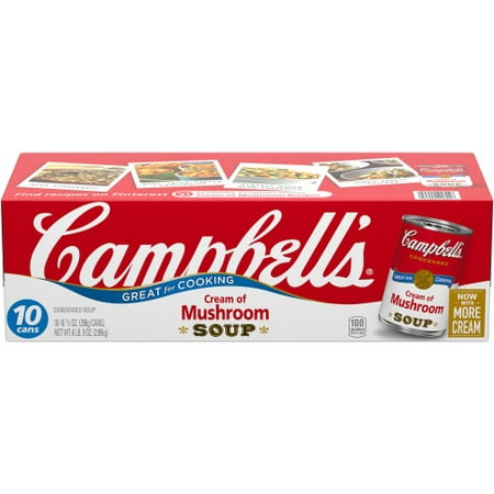 Campbell's Condensed Cream of Mushroom Soup, 10.5 oz. Cans (Pack of