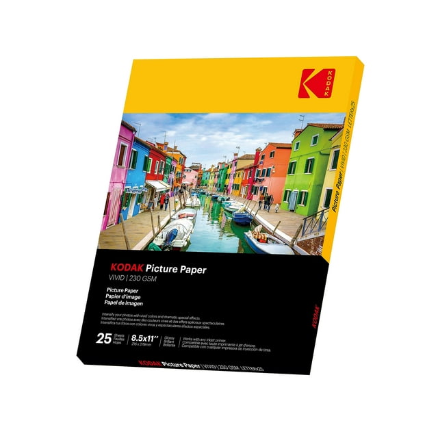 Papel fotográfico KODAK Vivid 8,5 x 11, 25 hojas, 230 g/m2, 11,9 mil