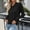 Black, variant on Womens Collared Button Front Cardigan - Black Long Sleeve Lightweight Acrylic Knit Sweater S-XXL,Size 2XL