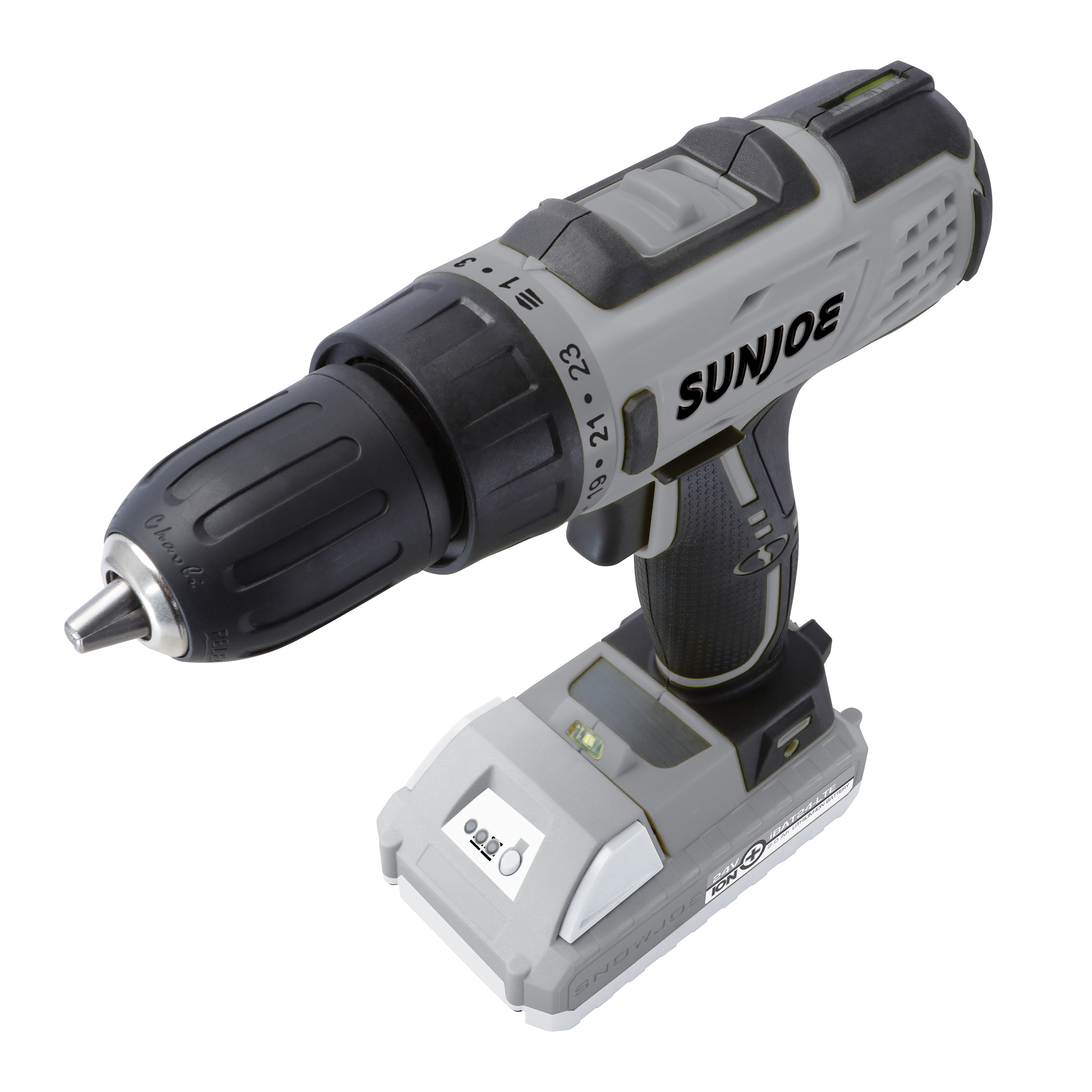 Sun Joe 24V-DD-LTE-BLK Lithium iON Cordless Drill Driver | 24-Volt | 2-Amp (Black)