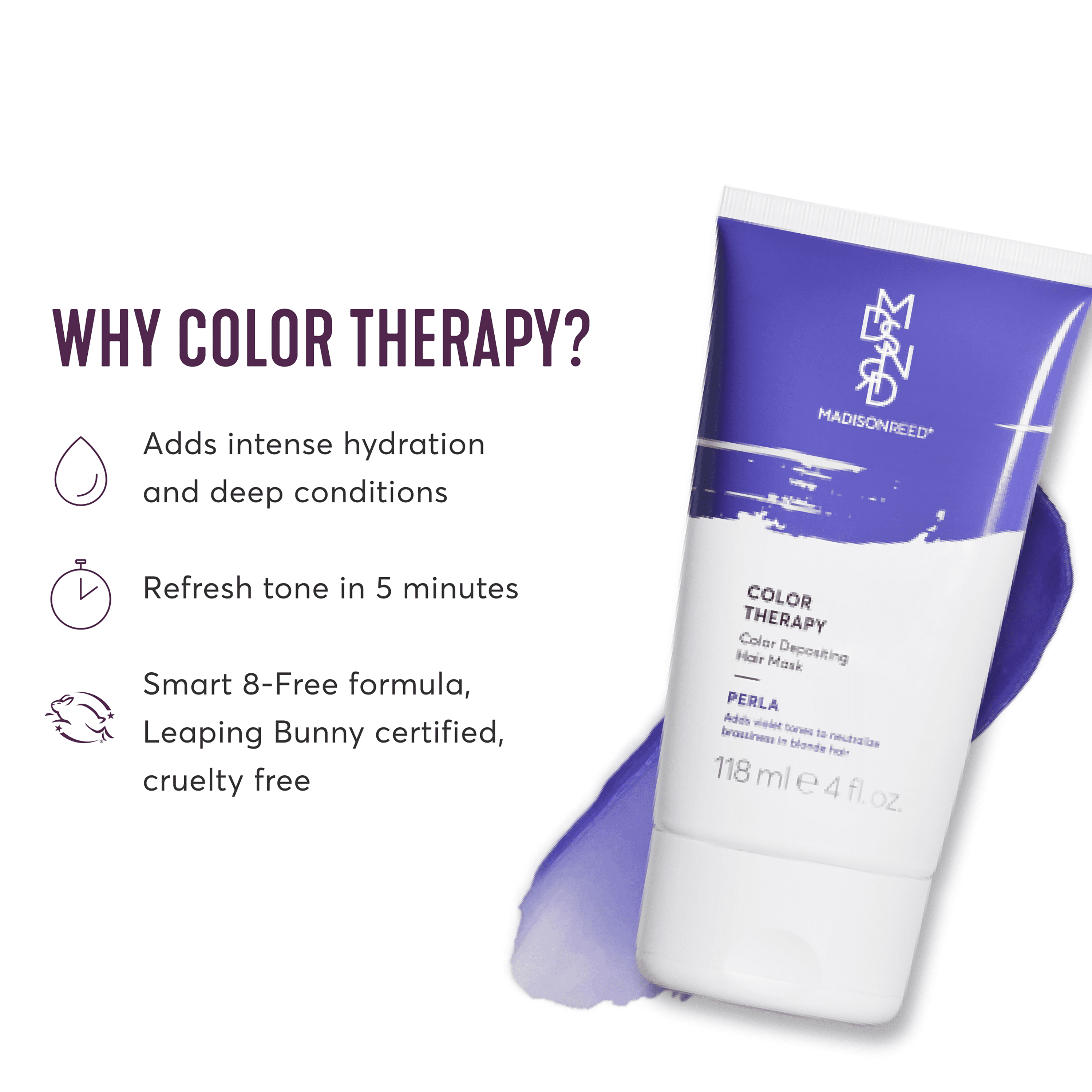 (2 pack) Madison Reed Color Therapy Hair Mask for All Hair Types, Color Depositing, Perla, 4 oz