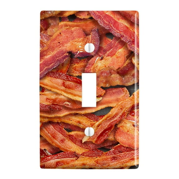 Bacon Galore Plastic Wall Decor Toggle Light Switch Plate Cover