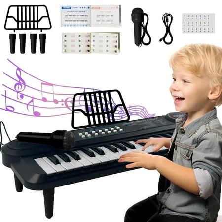 37 Keys Piano Keyboard for Kids Portable Electric Musical Instruments with Microphone for Toddler 1-3 Birthday Gifts for Boys Girls Age 2 3 4