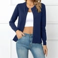thumbnail image 6 of Soft Acrylic Knitted Cardigan Long Sleeve Round Neck Button Down Crop Top Women's Lightweight Fall Sweater Daily Wear, 6 of 9