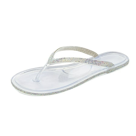 OJSFQUFP Women Shoes Casual Home Slippers for Woman Pillow Indoor Slippers Shower Shoes Indoor Slides Bathroom Sandals House Slippers for Women Clear 38