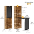 thumbnail image 2 of Foldable Convertible Computer Desk with Storage Shelves and Blackboard, Rustic Brown MDF Wall Mount Study Table for Home Office, Small Space Workspace, 38.6"L x 20.1"W x 60.2"H, 2 of 7