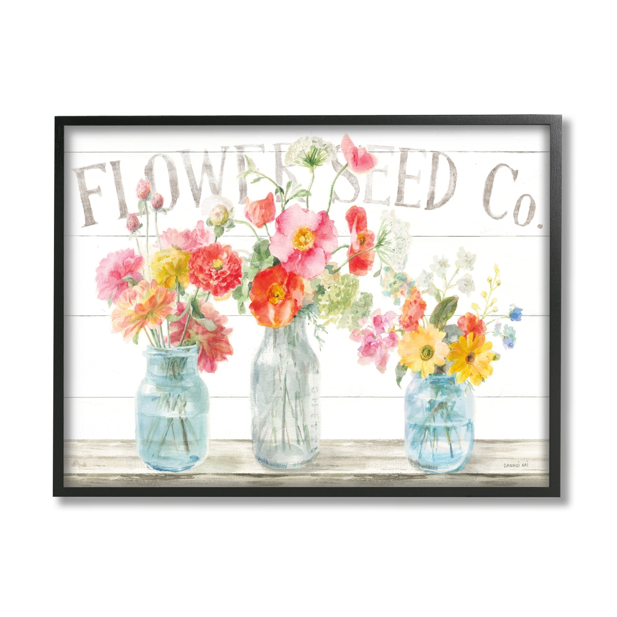 Stupell Industries Flower Seed Co. Vibrant Spring Blossoming Florals, 30 x 24, Design by Danhui Nai