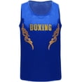 thumbnail image 1 of Yanarno Débardeurs de Boxe à Sequins pour Garçons Sans Manches Imprimé Lettres pour Course Bleu 14, 1 of 6