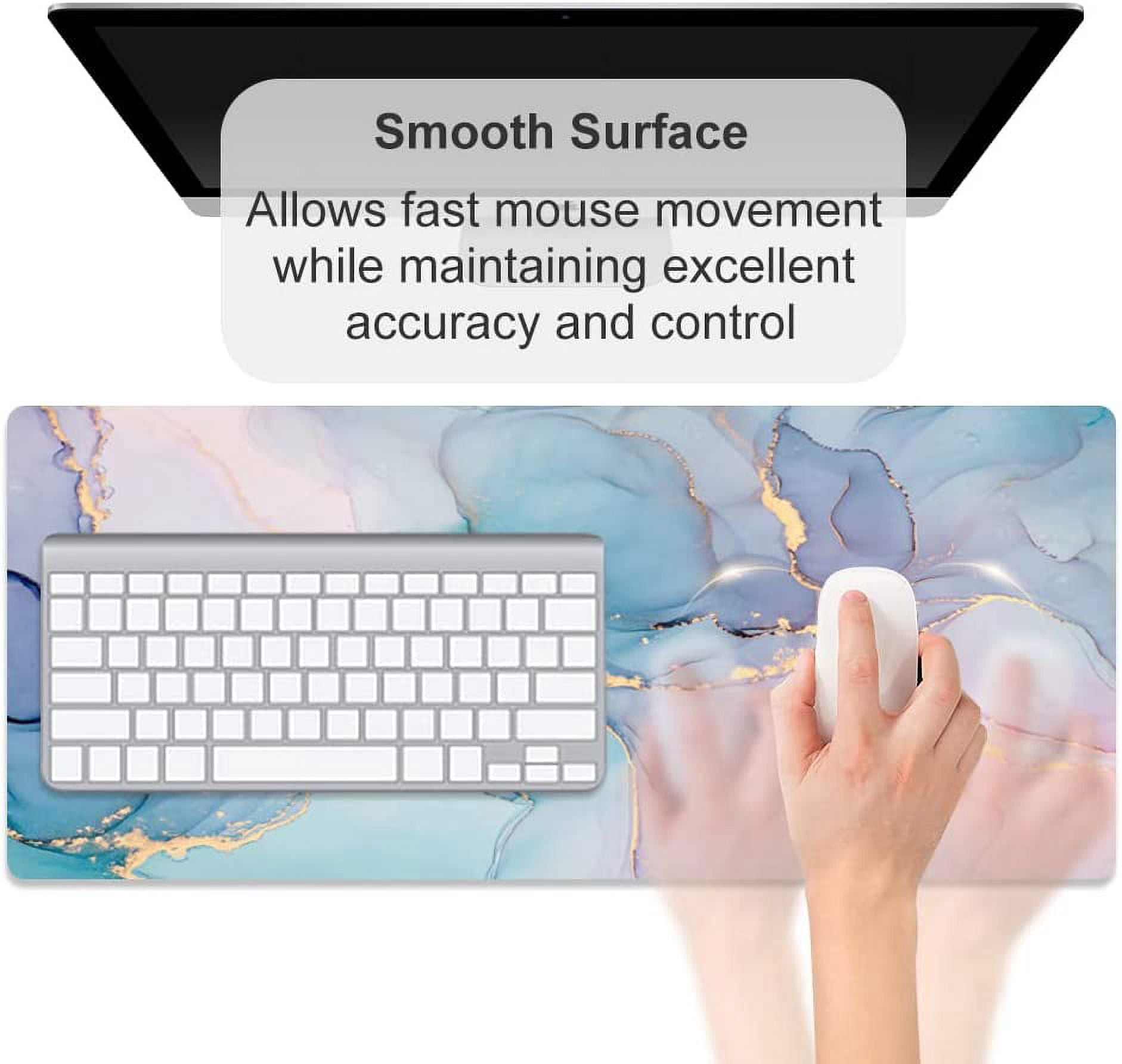 Large Mouse Pad, PU Leather Desk Mat for Desktop, Waterproof Gaming Desk Pad, Marble Painting Full Desk Accessories Keyboard Mousepad, Home & Office Décor 31.5" x 15.7" - Abstract Fluid Art