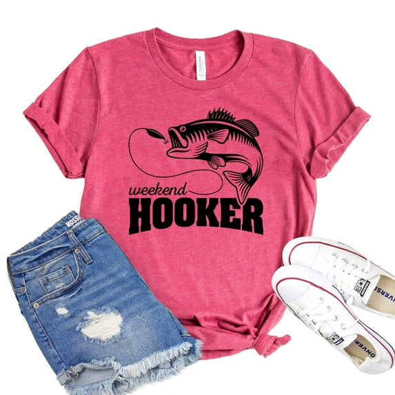 Weekend Hooker T-shirt Fish Lover Shirt Women's Lake Tee Fishing Tshirt Camping Shirts Fisherman Gift