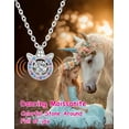 thumbnail image 6 of Just Being Cute Dancing Pendant Necklace for Girls, 0.5ct Moissanite Colorful CZ Unicorn Necklaces in Hypoallergenic 925 Sterling Silver Jewelry for Women, Teen Birthday Gifts, 6 of 9
