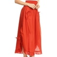 thumbnail image 4 of Sakkas Coco Long Cotton Ruffle Skirt with Pockets and Elastic Waistband - Rust - One Size Regular, 4 of 4