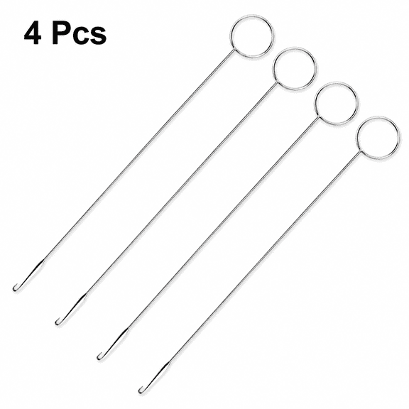 4pcs Loop Turner Tool for Silicone Beads Loop Turner Needle Hook with Latch Tongue Crochet Tool Sewing Loop Turner Hook for Fabric Tube Straps Belts Strips DIY Knitting Sewing Accessories
