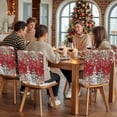 thumbnail image 5 of Winter Gnome Chair Covers Set of 8 Christmas Tree Leaves Flower Snowflake Ball Red Chair Back Covers Stretch Removable Washable Slipcovers Protector for Dining Room Kitchen Party Decor, 5 of 5
