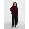 thumbnail image 3 of Scenario Women's and Women's Plus Cozy Crewneck Sweater with Long Sleeves, Sizes XS-4X, 3 of 6