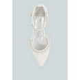 thumbnail image 4 of Aouva Rhinestone  Pearl Ankle Strap Flat Sandals, 4 of 11