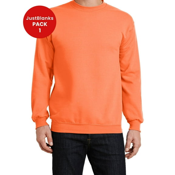 JustBlanks Core Fleece Crewneck Sweatshirt Ribbed Cuffs Waistband for a Snug Fit